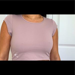 Gymshark crop top, size medium. Color beige.